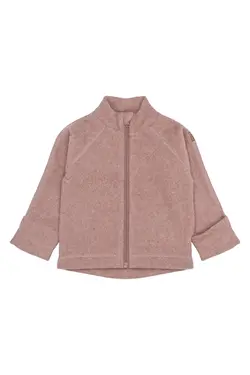 Bomuld Fleece Jakke - Burlwood Melange - 128