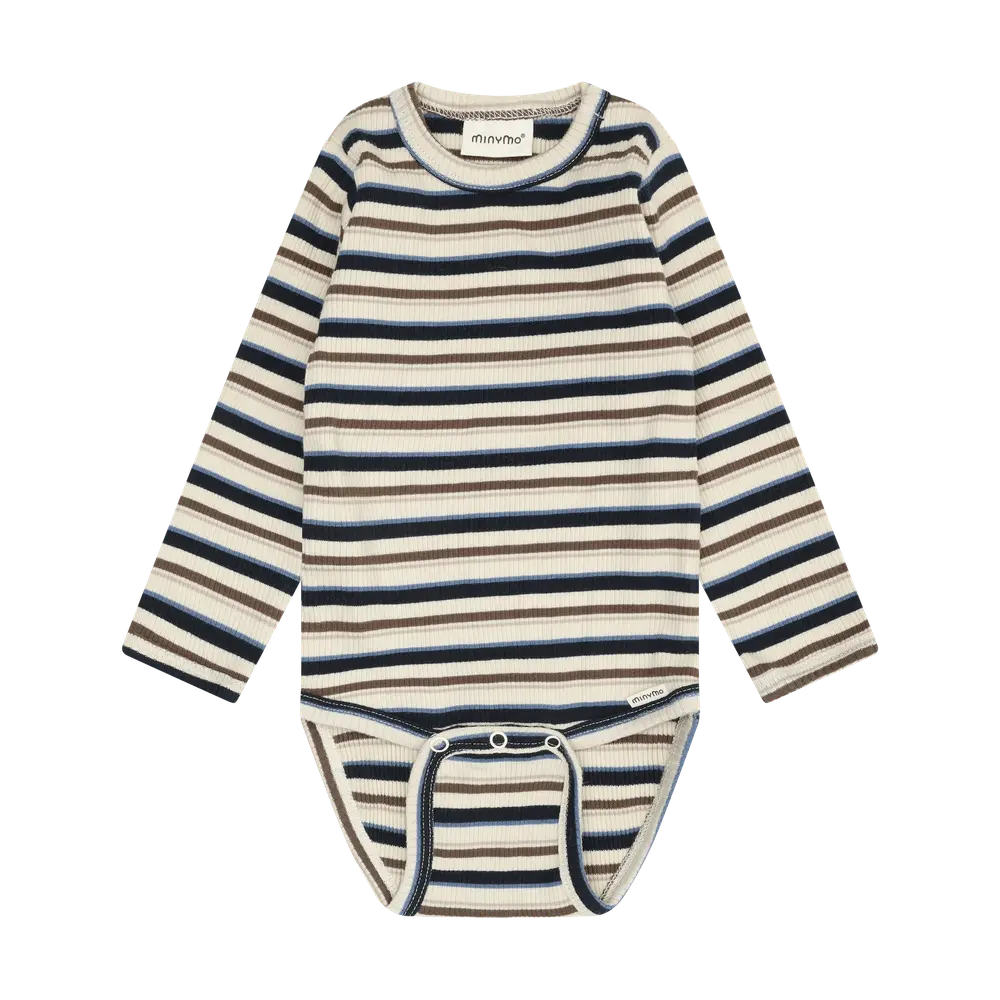 Minymo Langærmet Rib Body - Dark Sapphire - 80