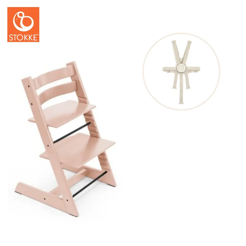 product-Højstol inkl. sele - serene pink