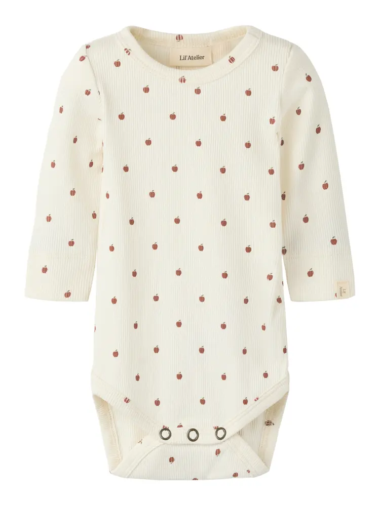 Lil' Atelier Gago Kim Slim Langærmet Body - Turtledove - 80