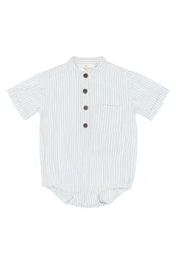 Toby Kortærmet Body - Heather Striped - 74