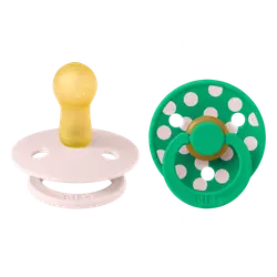 BIBS Colour Sutter - Str. 2 - Rund - 2-pak - Petal/Cactus