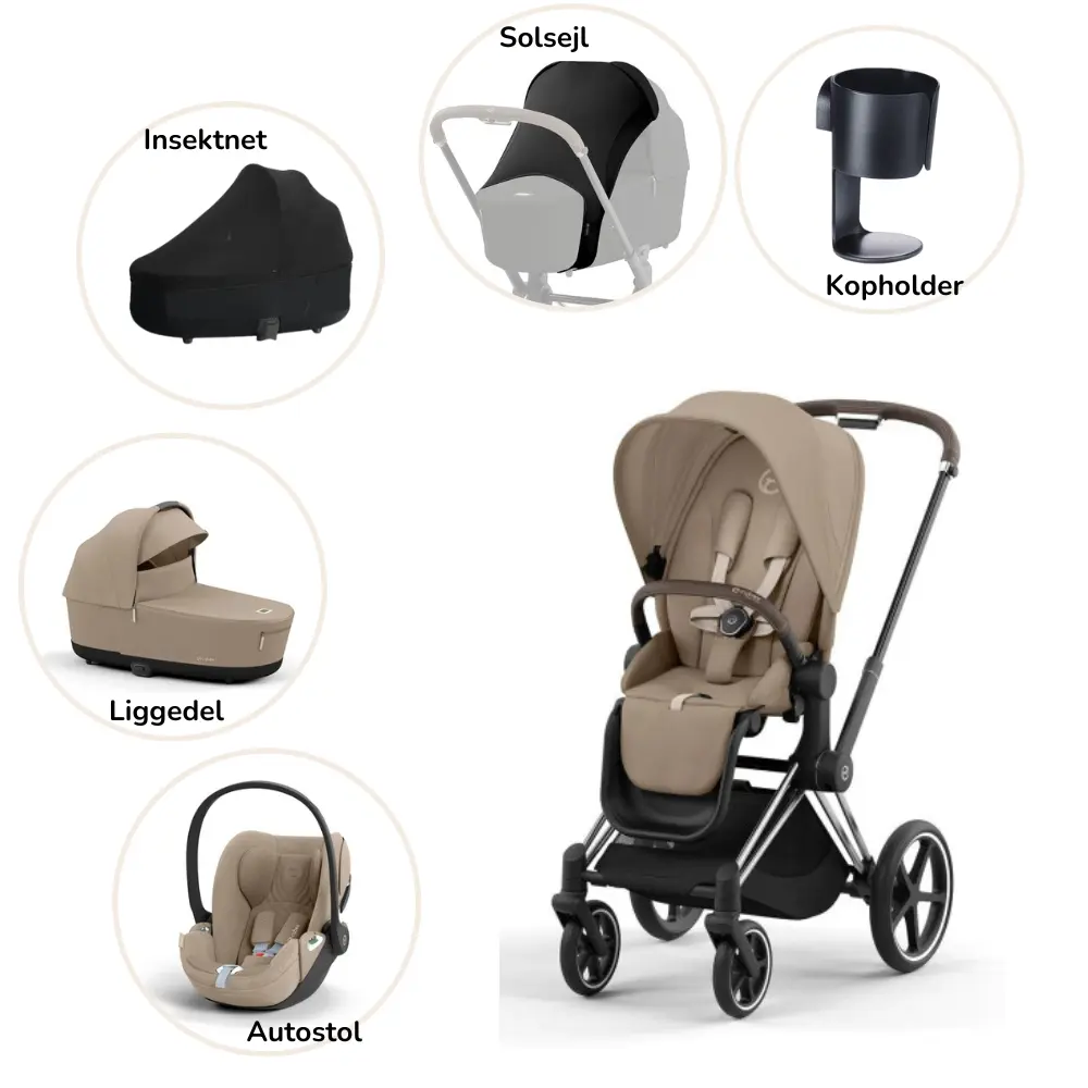 Priam pakke - cozy beige/chrome brown PLUS
