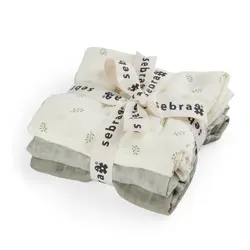 Sebra Stofble - 3-pak - 75x75 cm - Sophora Leaves/Mist Green