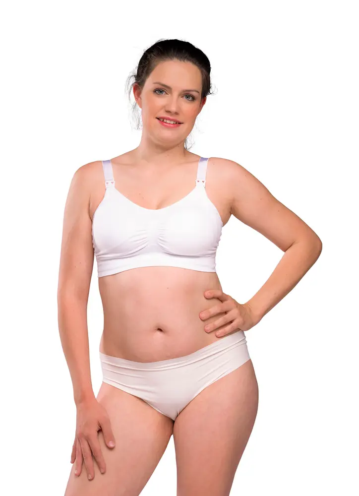 Sømløs Amme BH Med Indlæg - White - XL