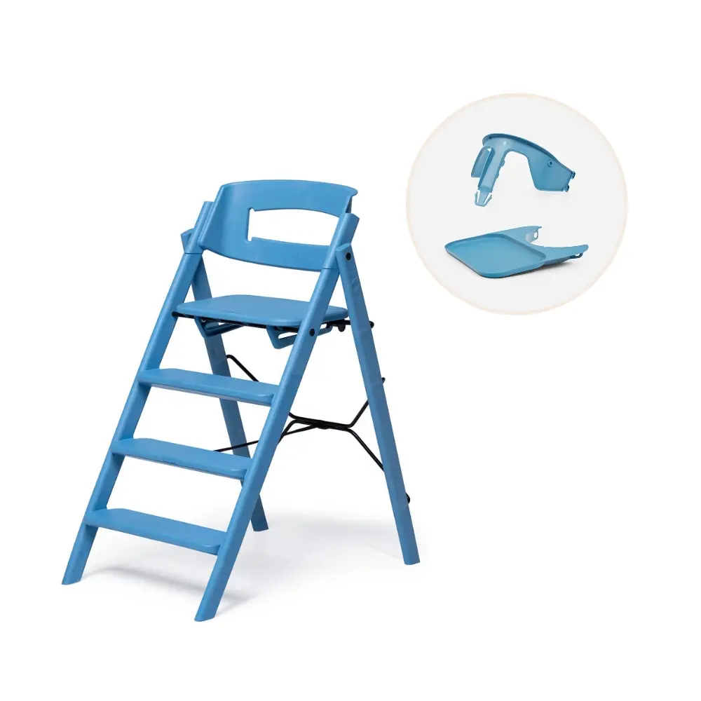 product-Klapp højstol genbrugsplast inkl. bøjle og bakke - Blå