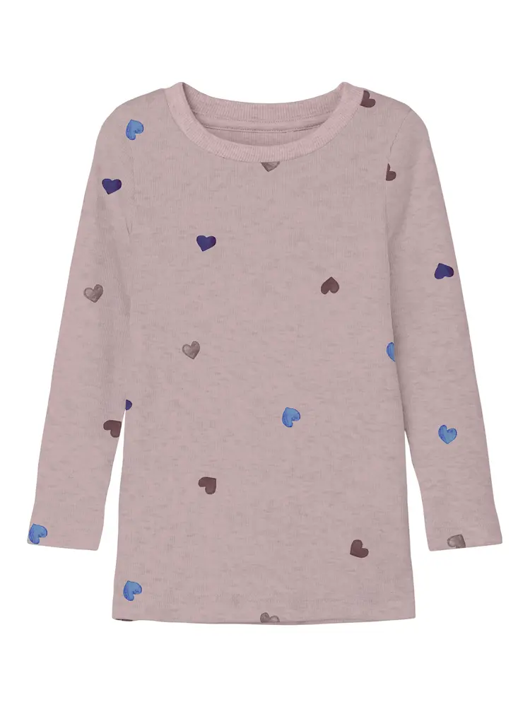 Name It Bluse - Rib - Noos - NmfNutti - Burnished Lilac/Hearts
