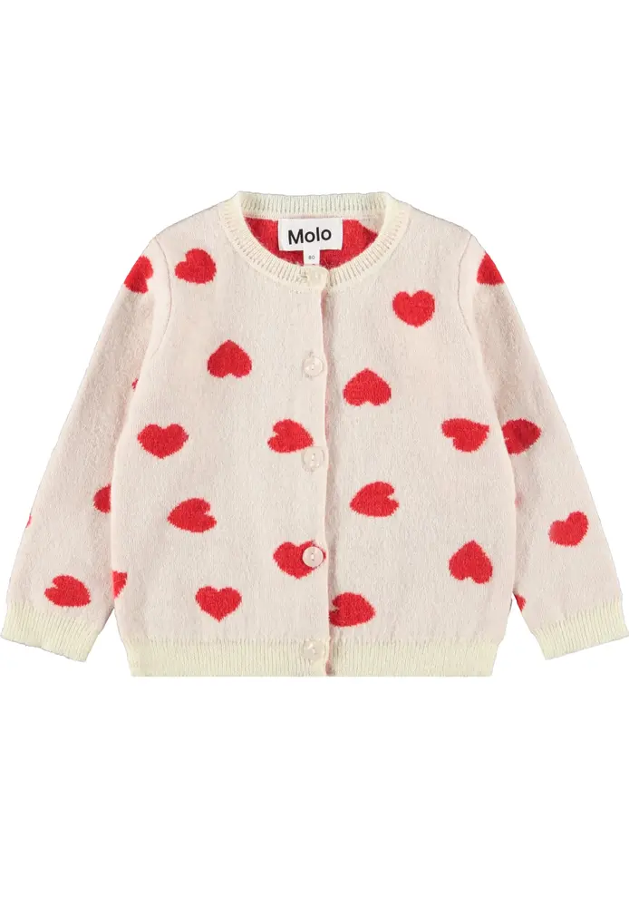 Molo Goldie Cardigan - Red Hearts - 68