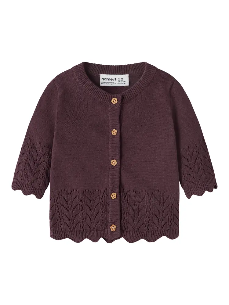 Name It Timie Cardigan - Catawba Grape - 80