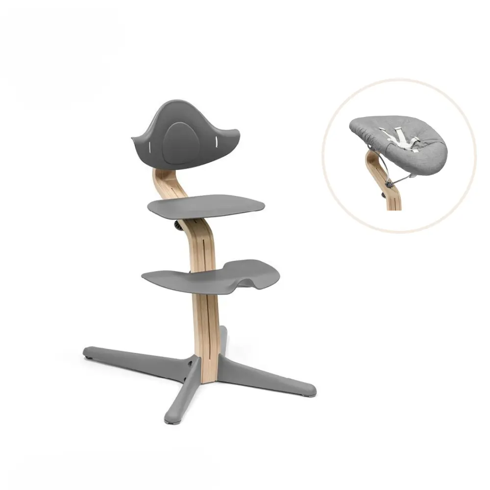 product-Nomi højstol inkl. newborn sæt - Natur/Grey