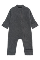 Bomuld Fleece Baby Dragt - Anthracite Melange