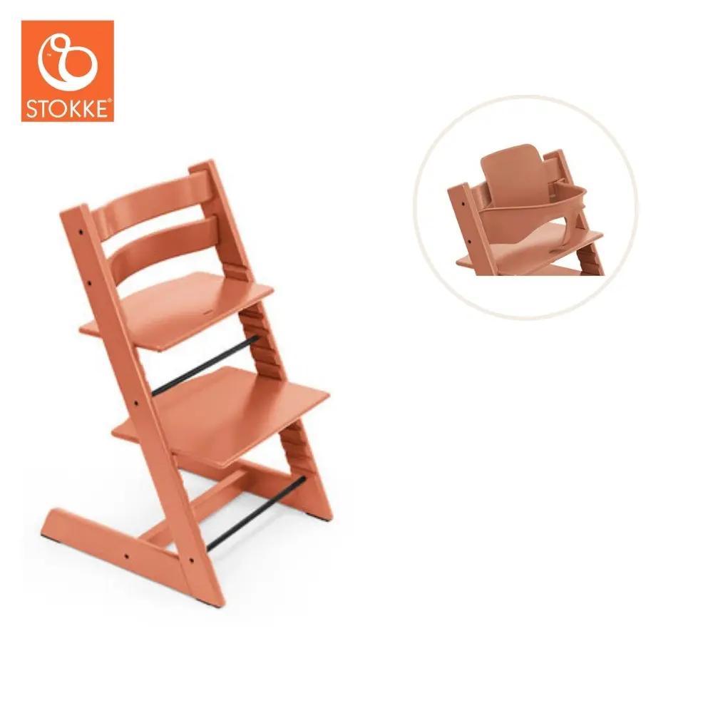 product-Højstol inkl. babysæt - terracotta