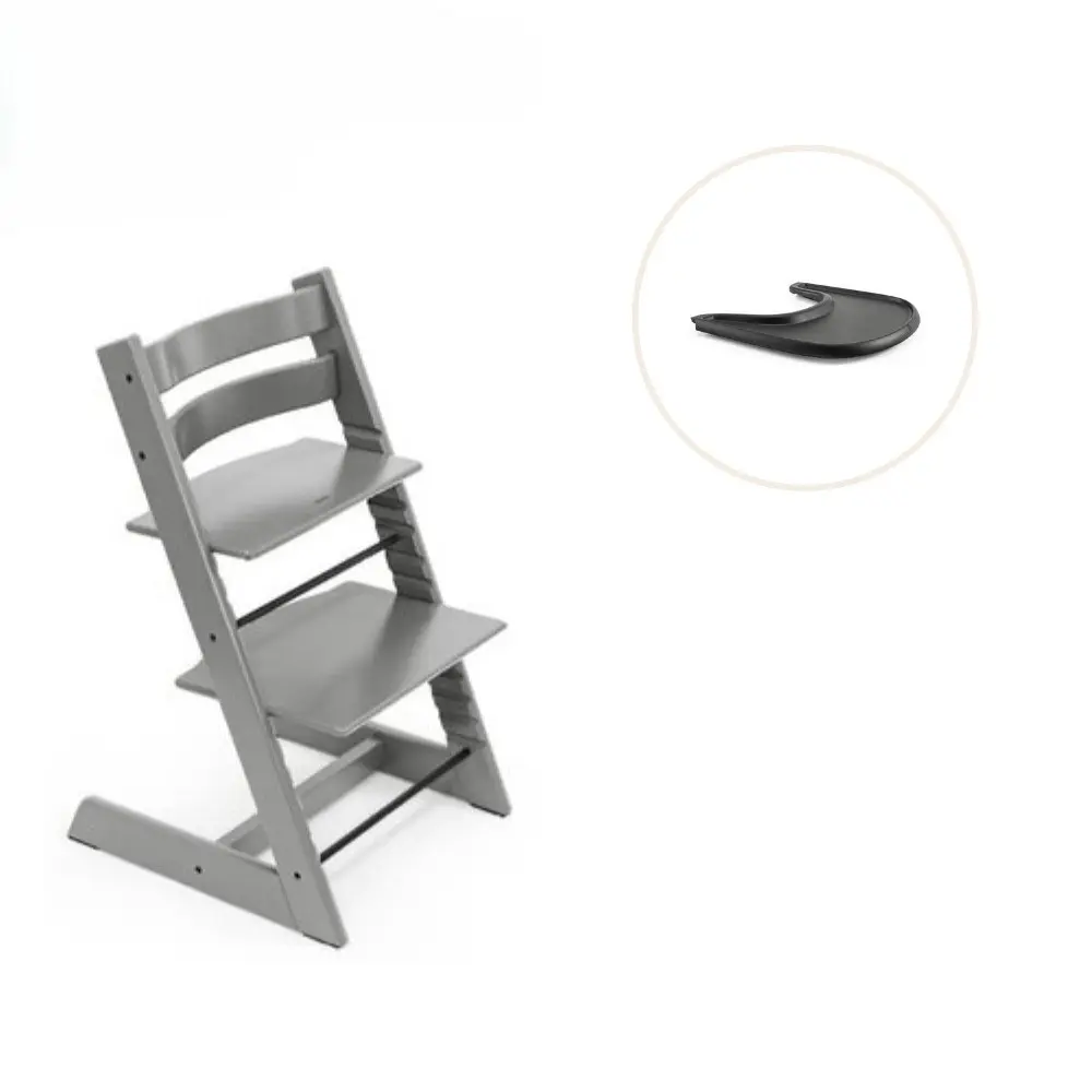 product-Højstol inkl. tray - storm grey/sort