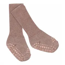 GoBabyGo Skridsikre Strømper - Woodrose m. Glitter