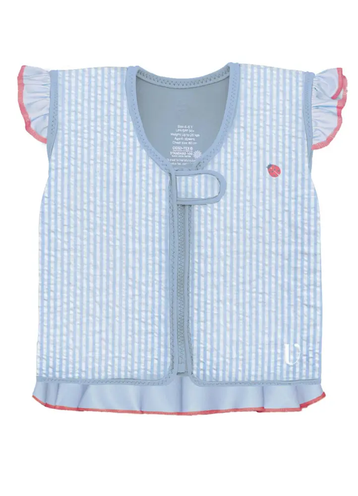 Svømmevest - Seersucker - Ladybug - Blue - 3-6 ÅR