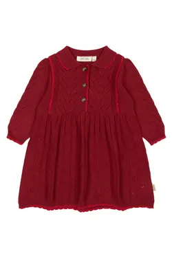 Petit Piao Kjole - Hulmønster - Strik - PPDaimi - Biking Red