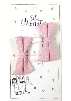 Hårclips Pink Butterfly Dot