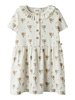 Lil' Atelier Kjole Coconut Milk Med Blomsterprint - Str. 7y 122cm