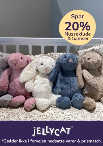 spar 20% på bamser og nusseklude fra JellyCat
