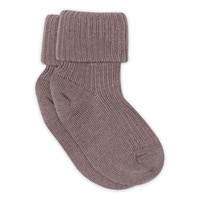 Uld Ankelstrømpe  Rib - Dark Purple Dove