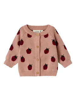Lil' Atelier Cardigan Misty Rose Med Mariehøneprint - Str. 1y 80cm