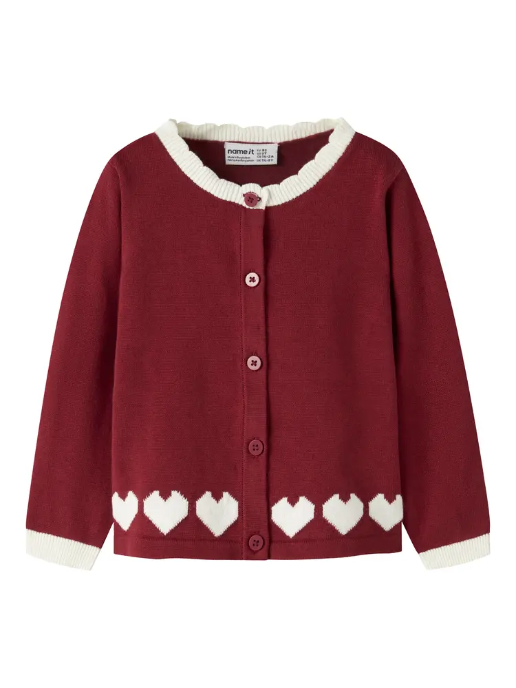 Name It Ralbos Cardigan - Red Dahlia - 116