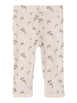 Lil' Atelier Leggings Morganite i Merinould Med Bærprint - Str. 9m 74cm