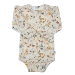 Joha Body l/æ - Uld - Off White m. Blomster