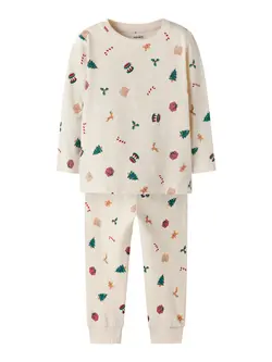 Name It Pyjamas Whitecap Gray Med Juleprint - Str. 2y 92cm