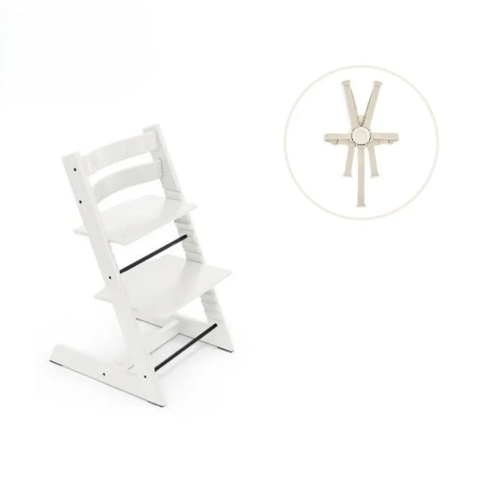 product-Højstol inkl. sele - hvid