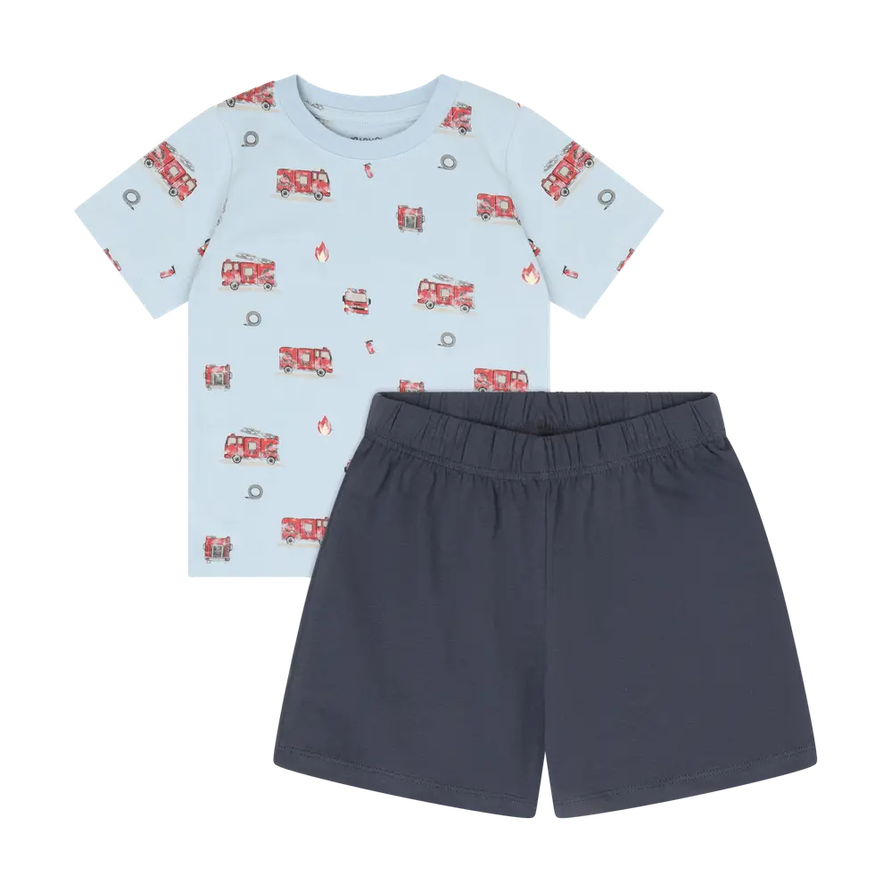 T-shirt og Shorts Sæt - Niagara Mist - 104