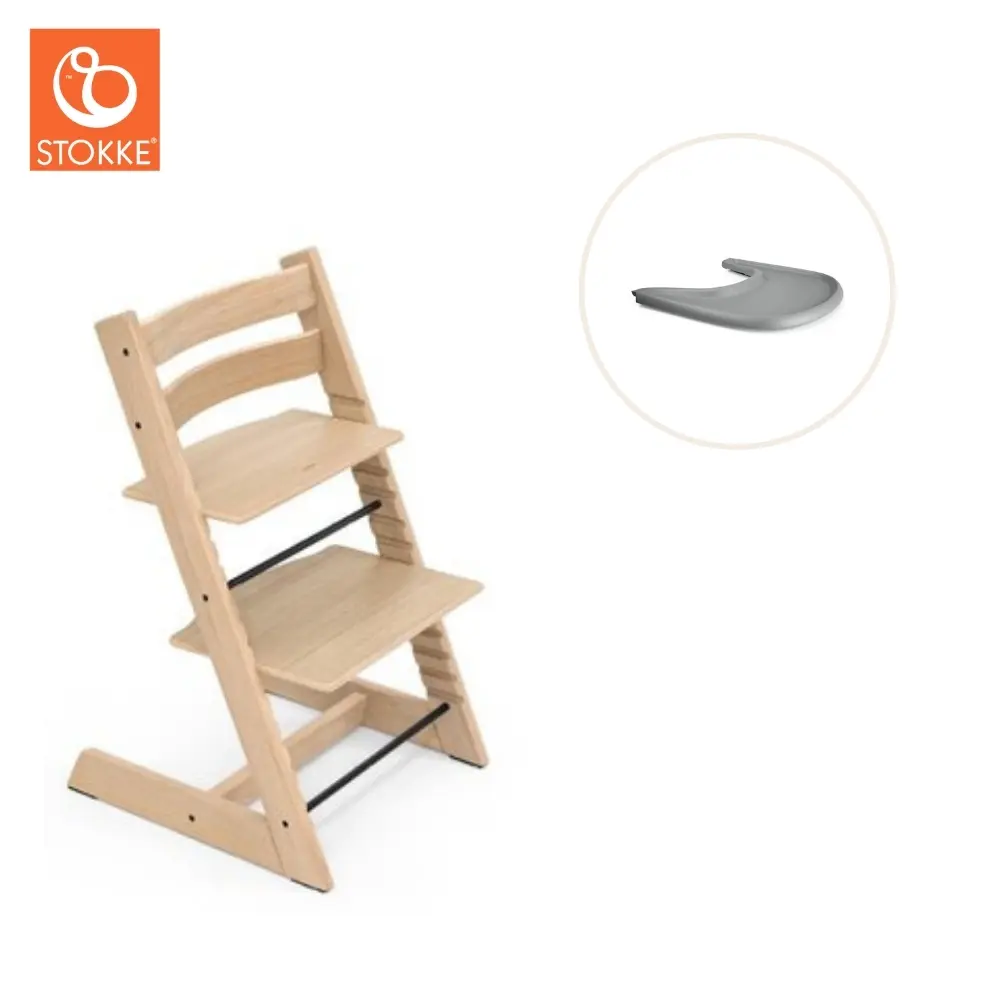 product-Højstol inkl. tray - eg natur/grå