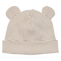 Müsli Mini Stripe Rib Hue m. Ører - Balsam Cream/Walnut/Oat 