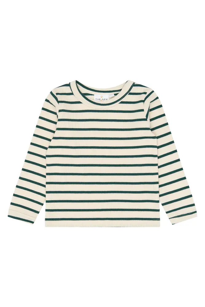The New Siblings Vico Rib Bluse - June Bug Striped - 98
