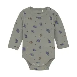 Uld Langærmet Body m. Print - Forset Fog - 60