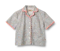 Wheat Skjorte k/æ - Wilma - Air Blue Flowers