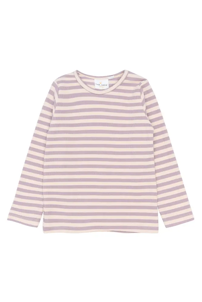 The New Siblings Bluse - Rib - TnstFro - Sea Fog Striped