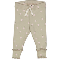 Pineapple rib leggings med flæser - Soft green/ Poetry green/ Mary