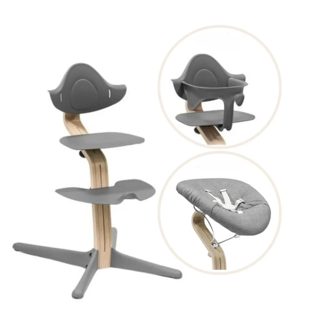 product-Nomi bundle - Højstol, Newborn sæt og babysæt - grå/natur