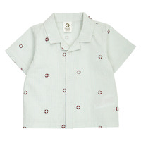 Seersucker Stribede Skjorte - Tofu/ Ocean/ Mineral red