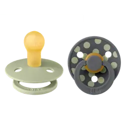 BIBS Colour Sutter - Str. 1 - Rund - 2-pak - Sage/Iron