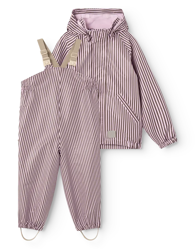 MarMar Copenhagen Oddy Regnsæt - Pink Brown Stripes - 92
