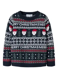 NAME IT Jule Striktrøje Rastokka Dark Sapphire