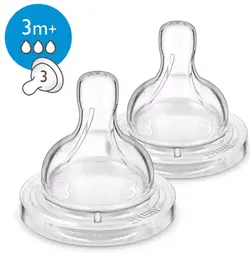 Philips Avent SCF633/27 Antikolik-sut 2 stk. Sut med medium gennemløb 3 m+