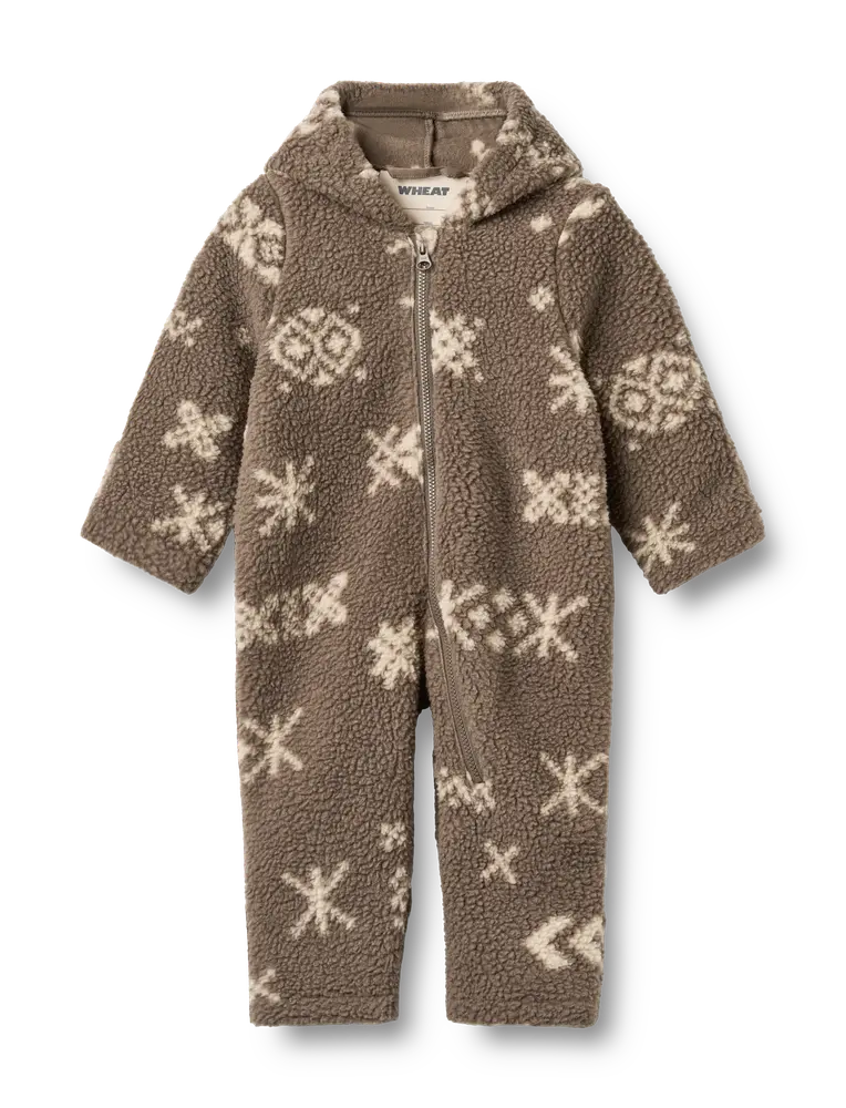 Wheat Allo Fleecedragt - Dry Wood Jacquard - 62