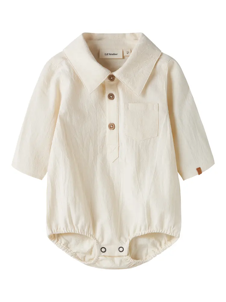Lil' Atelier Hadam Bodyskjorte - Turtledove - 80