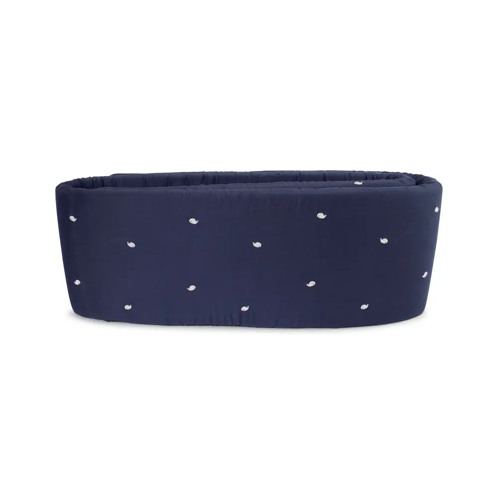 product-Sengerand - Midnight og broderet Christian hval