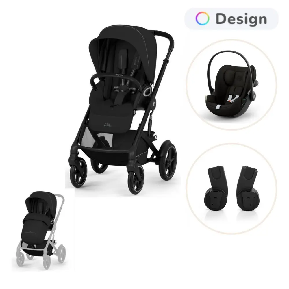 Cybex Talos S Lux Inkl. Foldbar Liggedel, Cloud G3 Og Adapter - Moon Black/Magic Black
