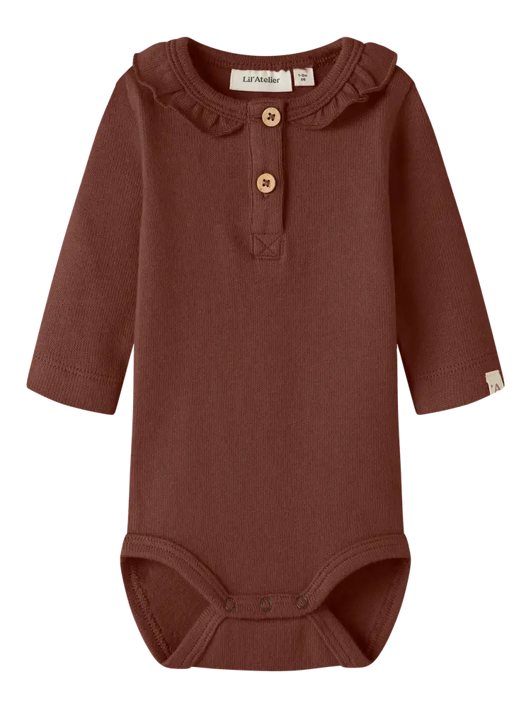 Lil' Atelier Thoro Hou Langærmet Slim Body - Mahogany - 56