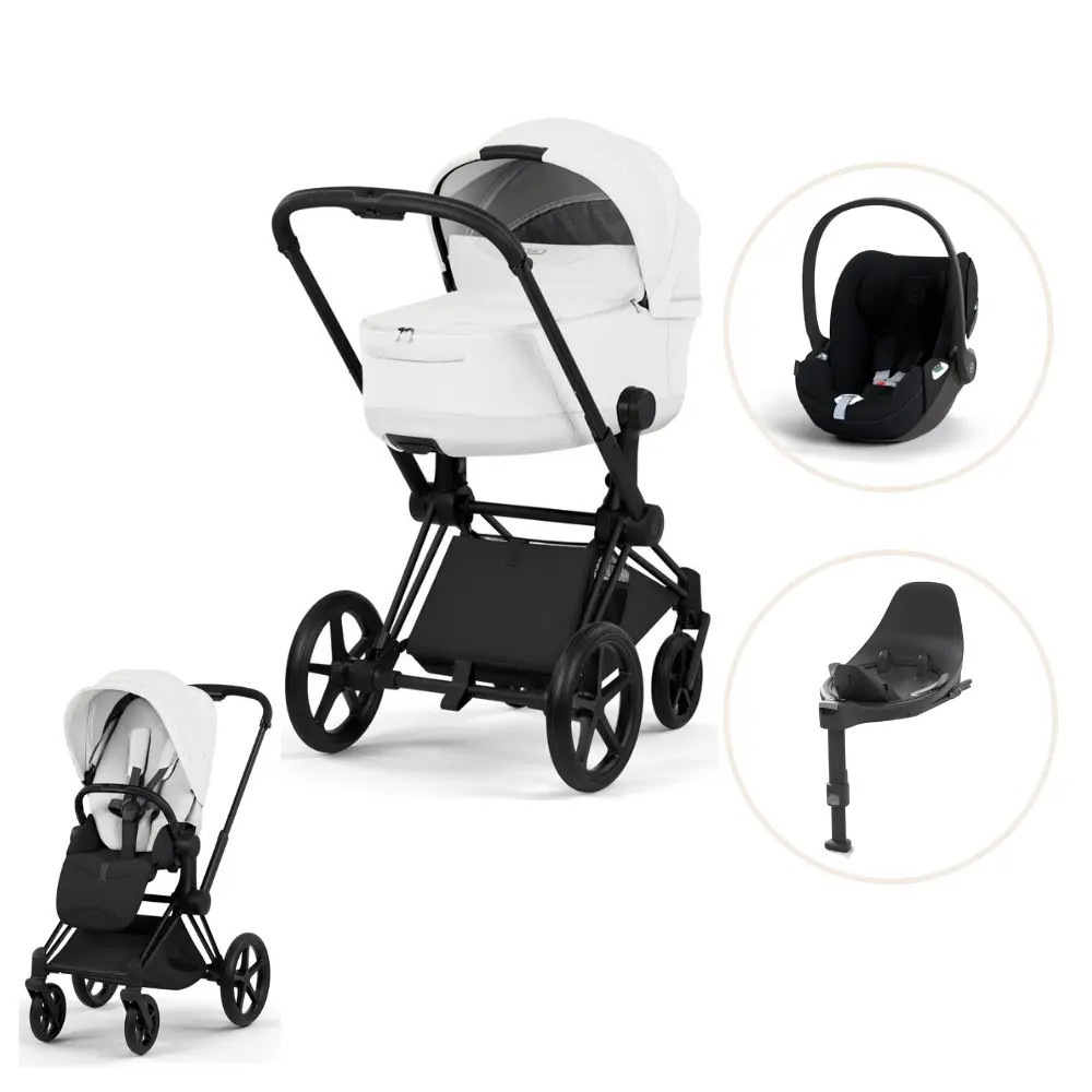 product-Cybex Priam Style Kombivogn inkl. Cloud T Plus og Base T - Off White/Matt Black